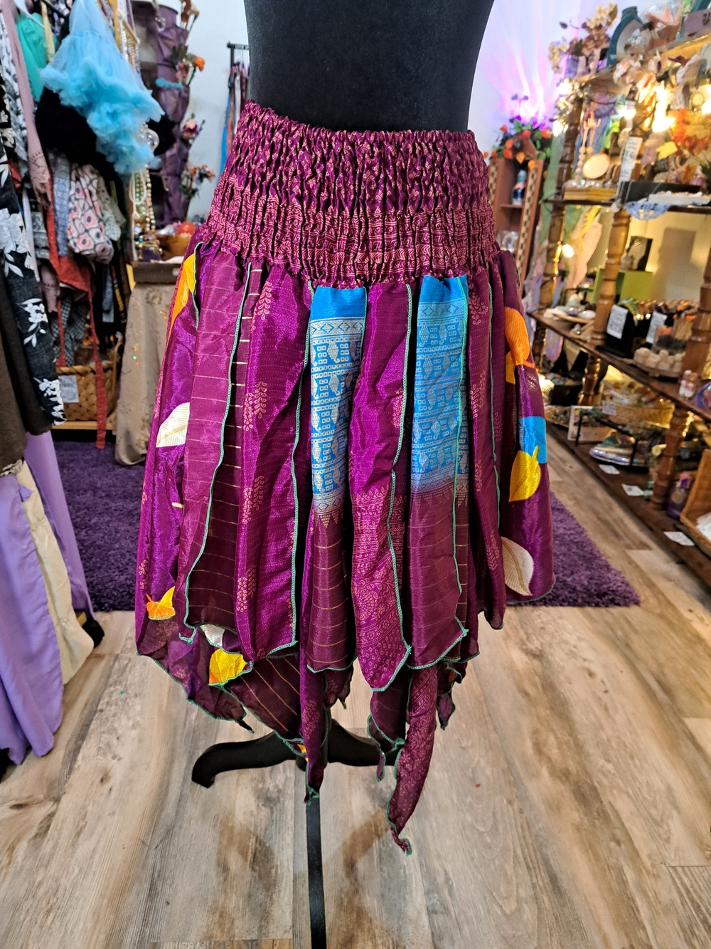 Plumfire | NEW One of a Kind Vintage Sari Pixie Skirt | One Size- Plus Size